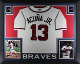 Ronald Acuna Jr Autographed Braves Nike Framed Jersey 2023 NL MVP 40/70 Beckett