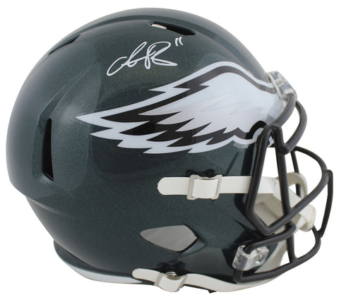 Eagles A.J. Brown Authentic Signed Full Size Speed Rep Helmet BAS Witnessed