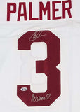 Carson Palmer Signed USC Trojans White Custom Jersey W/Heisman 02 Beckett