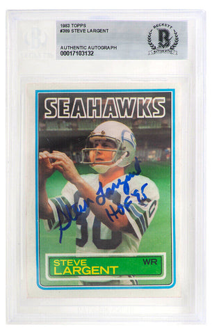 Steve Largent Signed Seahawks 1983 Topps Card #389 w/HOF'95 - (Beckett Slabbed)