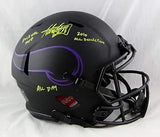 Adrian Peterson Signed Vikings F/S Eclipse ProLine Helmet w/3Insc-Beckett W Auth