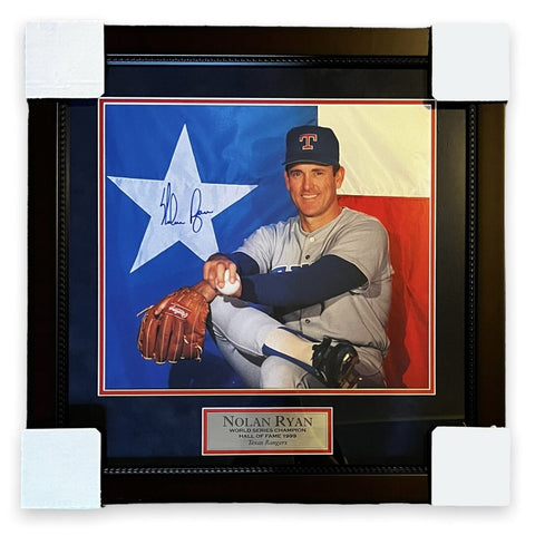 Nolan Ryan Signed Autographed Photo Framed to 20x24 JSA