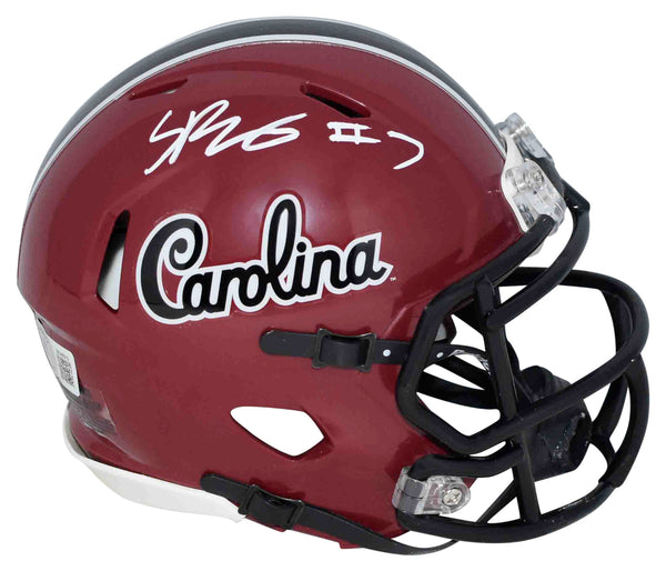 SPENCER RATTLER SIGNED SOUTH CAROLINA GAMECOCKS SCRIPT MINI HELMET BECKETT