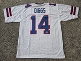 Stefon Diggs Signed Auto Buffalo Bills White Custom Jersey Beckett COA W147399