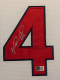 SUEDE FRAMED DAVID ORTIZ AUTOGRAPHED SIGNED BOSTON RED SOX JERSEY BECKETT HOLO