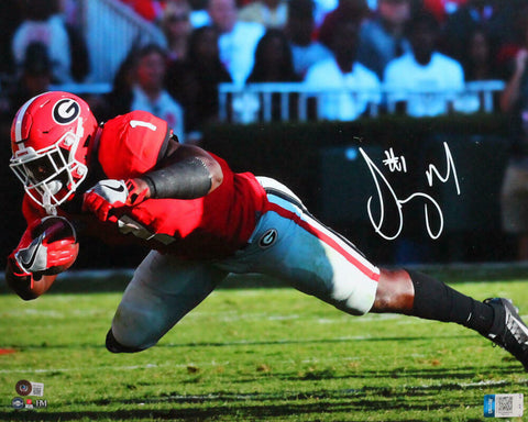 Sony Michel Autographed Georgia TD 16x20 HM Photo- Beckett W *White