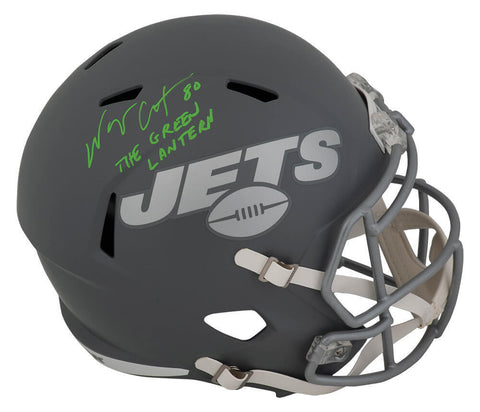 Wayne Chrebet Signed Jets SLATE Riddell F/S Rep Helmet w/Green Lantern -(SS COA)