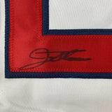 Framed Autographed/Signed Jim Thome 33x42 Cleveland White Jersey JSA COA Auto