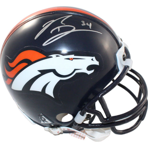 Reuben Droughns Signed Denver Broncos VSR4 Mini Helmet Beckett 44194