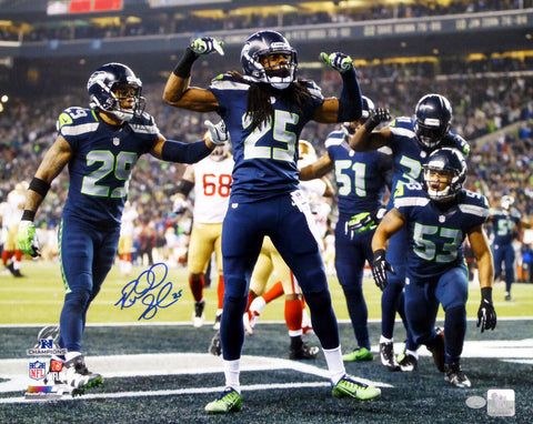 RICHARD SHERMAN AUTOGRAPHED 16X20 PHOTO SEATTLE SEAHAWKS RS HOLO STOCK #77875