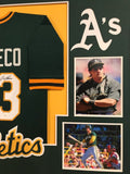 FRAMED JOSE CANSECO AUTOGRAPHED SIGNED OAKLAND A'S JERSEY JSA COA