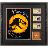 Sam Neill Jeff Goldblum Dern Autographed Jurassic World 11x14 Photo Display