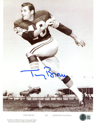 Tom Brown Autographed Green Bay Packers 9x11 Photo Beckett 47878