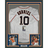 FRAMED Autographed/Signed YULIESKI YULI GURRIEL 33x42 Houston Jersey JSA COA