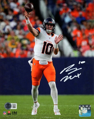 Bo Nix Autographed/Signed Denver Broncos 8x10 Photo Beckett 47664