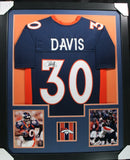 TERRELL DAVIS (Broncos blue TOWER) Signed Autographed Framed Jersey JSA