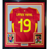 Framed Autographed/Signed Lamine Yamal 35x39 Spain Red Jersey Beckett BAS COA