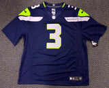 SEAHAWKS RUSSELL WILSON AUTOGRAPHED BLUE NIKE TWILL JERSEY SIZE XXL RW 71432