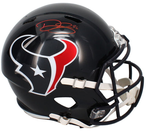 Dalton Schultz Autographed (Red) Houston Texans Full Size Speed Helmet Beckett