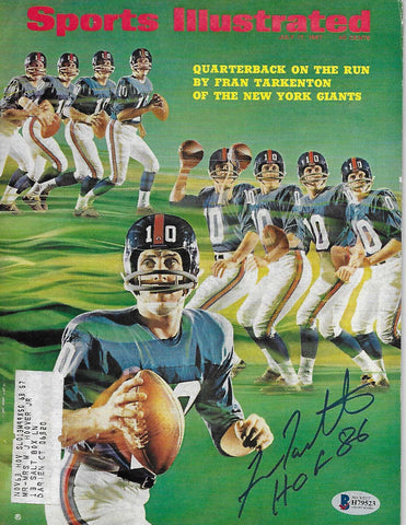 Fran Tarkenton Signed NY Giants Sports Illustrated 7/17/67 W/ HOF 86 Beckett