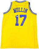 WARRIORS CHRIS MULLIN AUTOGRAPHED YELLOW JERSEY HOF 2011 BECKETT WITNESS 232594