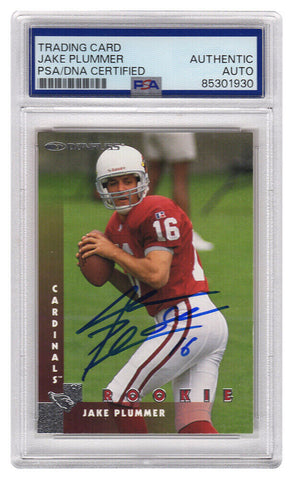 Jake Plummer Signed Cardinals 1997 Donruss Rookie Card #217 w/Snake (PSA/DNA)