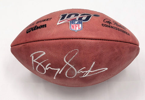 Barry Sanders Signed Detroit Lions Official The Duke NFL 100 Football Beckett