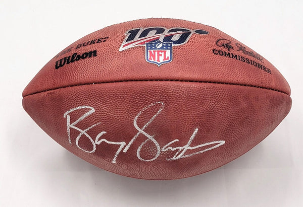 Barry Sanders Signed Detroit Lions Official The Duke NFL 100 Football Beckett