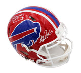 Jim Kelly, Andre Reed, Thurman Thomas Signed Bills Speed Auth Throwback Helmet