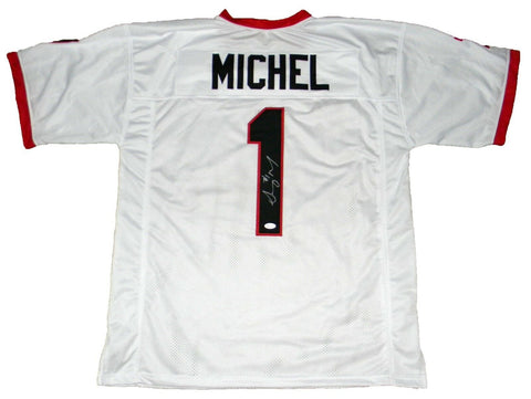 SONY MICHEL SIGNED AUTOGRAPHED GEORGIA BULLDOGS #1 WHITE JERSEY JSA