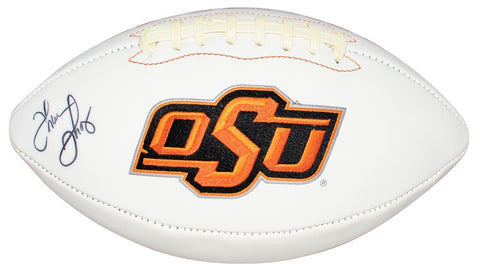 THURMAN THOMAS AUTOGRAPHED OKLAHOMA STATE COWBOYS WHITE LOGO FOOTBALL JSA