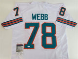 Richmond Webb Signed Miami Dolphins White Jersey (JSA COA) 7xPro Bowl O-Lineman