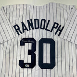 Autographed/Signed Willie Randolph New York Pinstripe Baseball Jersey BAS COA