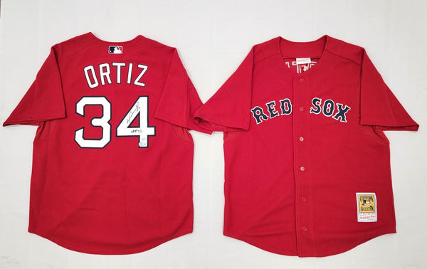 David Ortiz Signed Boston Red Sox Mitchell & Ness Red Authentic Jersey Beckett