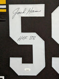 FRAMED JACK HAM AUTOGRAPHED SIGNED INSC PITTSBURGH STEELERS STAT JERSEY JSA COA