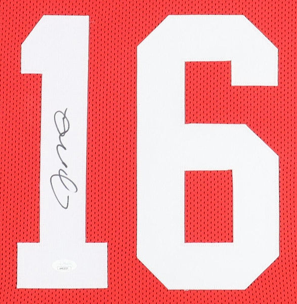 Joe Montana Signed San Francisco 49ers Red Custom Framed Jersey – Super  Sports Center