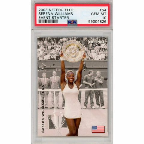 Graded 2003 Netpro Elite SERENA WILLIAMS #S4 Event Starter Rookie RC Card PSA 10