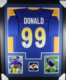 AARON DONALD (Rams blue TOWER) Signed Autographed Framed Jersey Beckett