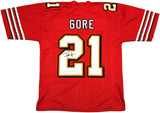 SAN FRANCISCO 49ERS FRANK GORE AUTOGRAPHED SIGNED RED JERSEY JSA STOCK #233381