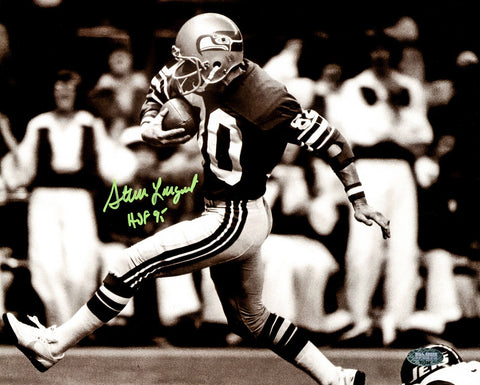 STEVE LARGENT AUTOGRAPHED 8X10 PHOTO SEATTLE SEAHAWKS "HOF 95" MCS HOLO 211080