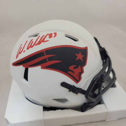 WES WELKER SIGNED NEW ENGLAND PATRIOTS LUNAR ECLIPSE MINI HELMET JSA HOLOGRAM