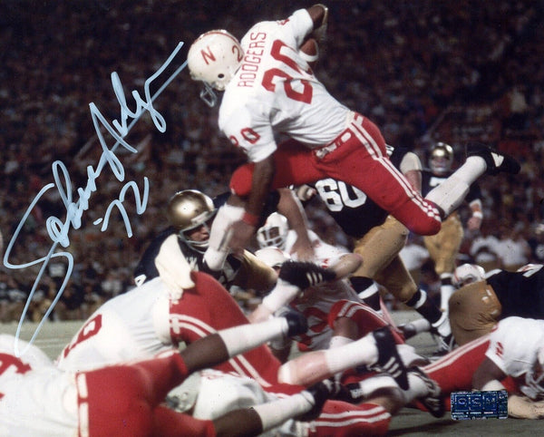 JOHNNY RODGERS SIGNED AUTOGRAPHED NEBRASKA CORNHUSKERS 8x10 PHOTO COA