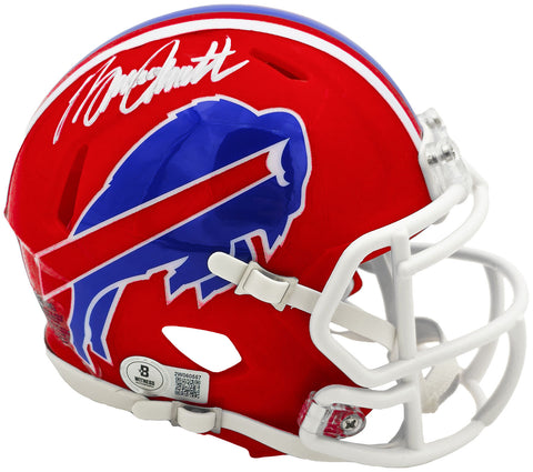 BRUCE SMITH AUTOGRAPHED BILLS RED THROWBACK 1987-2001 MINI HELMET BECKETT 233777