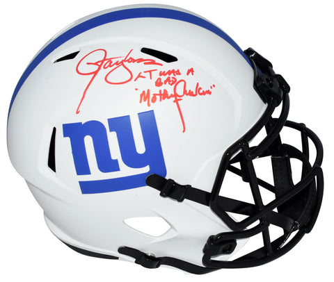 LAWRENCE TAYLOR SIGNED NEW YORK GIANTS LUNAR FULL SIZE HELMET W/ LT WAS A BAD MF