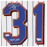 MIKE PIAZZA Autographed "HOF 2016" Mets Authentic Pinstripe Jersey FANATICS