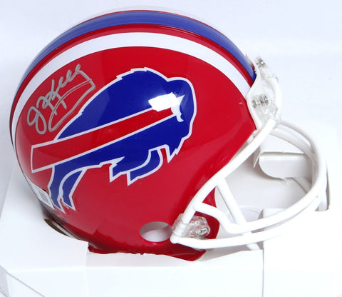 Jim Kelly Autographed Buffalo Bills 87-01 Mini Helmet-Beckett W Hologram *Silver