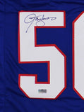 Lawrence Taylor Signed New York Custom Blue Jersey with "HOF 99" Inscription