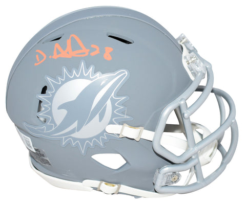 DE'VON DEVON ACHANE SIGNED MIAMI DOLPHINS SLATE SPEED MINI HELMET BECKETT