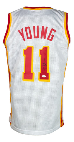 Trae Young Atlanta Signed Custom White Basketball Jersey JSA