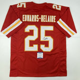 Autographed/Signed CLYDE EDWARDS-HELAIRE Kansas City Red Jersey Beckett BAS COA